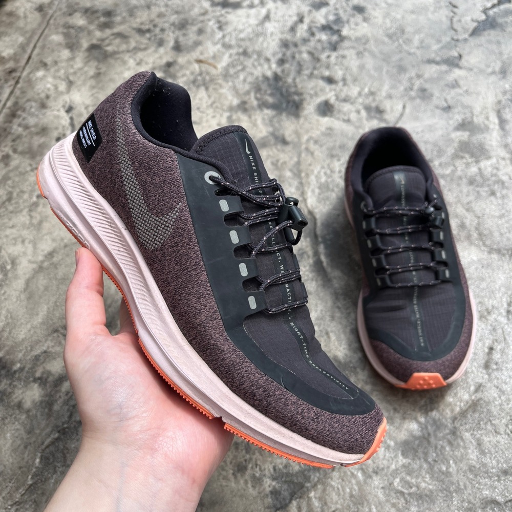 Nike Air Zoom Winflo 5 Shield Womens 7.5 Mauve Black Water Repellent AO1573-200